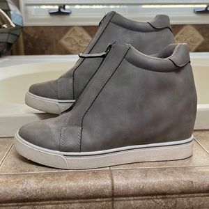 Wedge heel slip on sneaker